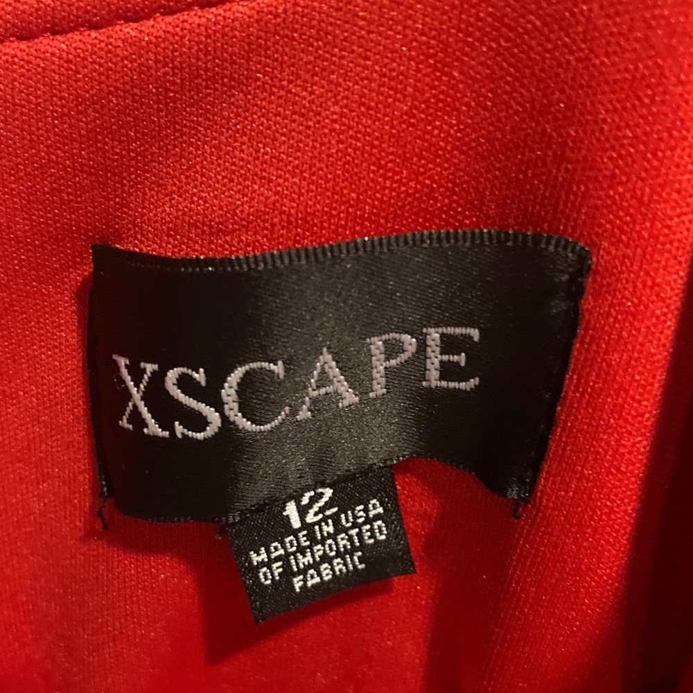 Xscape Vibrant Red Asymmetrical Dress - Picture 4 of 5